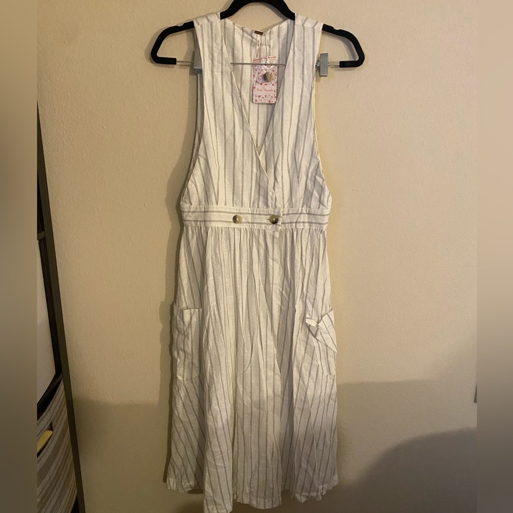 Free people striped button front tunic dress!